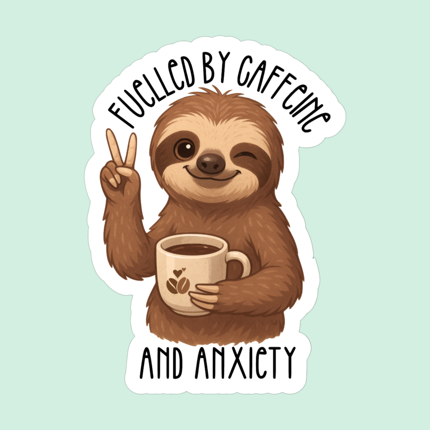 Fuelled by caffeine and anxiety - funny sticker