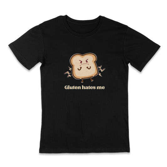 Gluten hates me - funny t-shirt